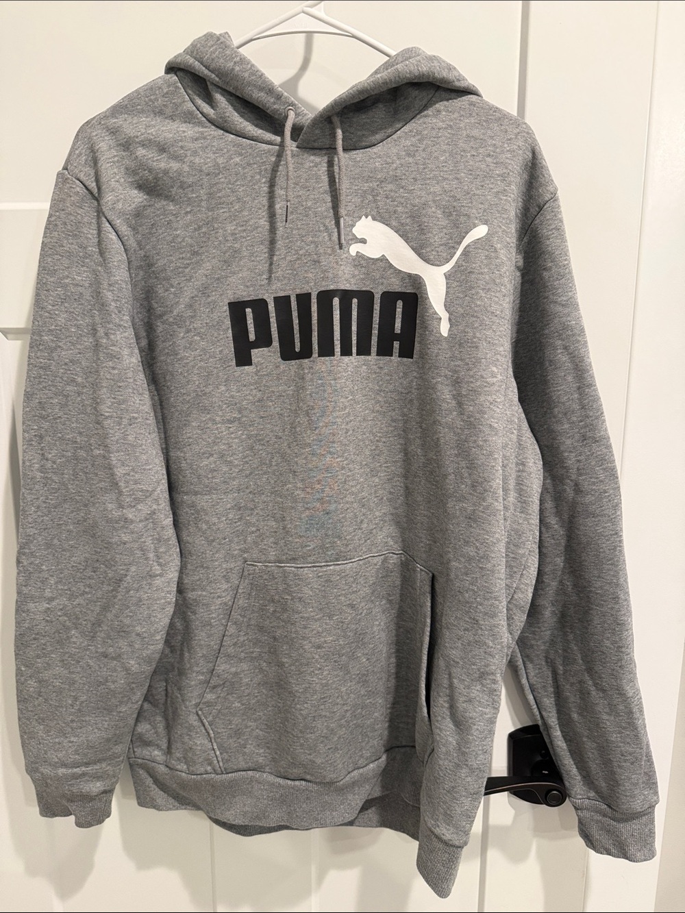 Puma Gray Pullover Hoodie with Black Logo